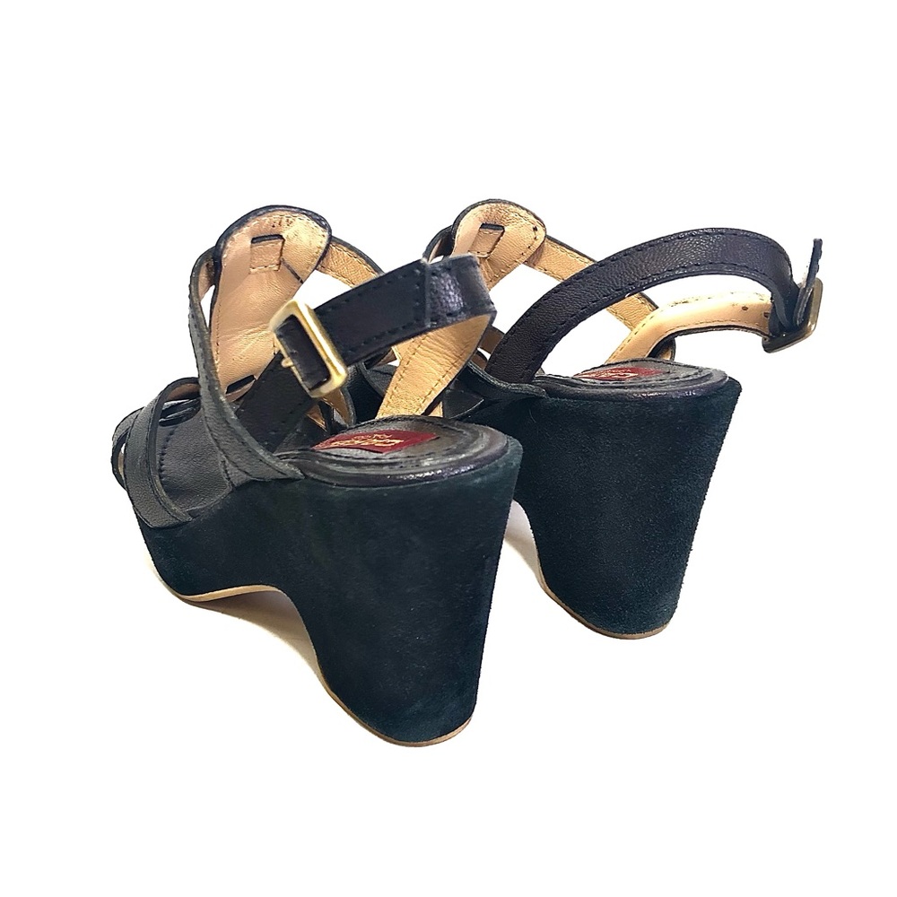 CAREL Paris Black Suede Platform Sandals - Picture 8 of 13